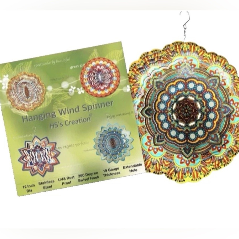12-inch 3D metal wind spinner